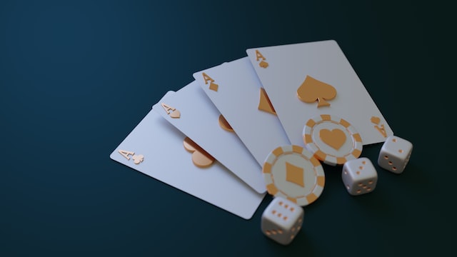 playing cards and poker chips