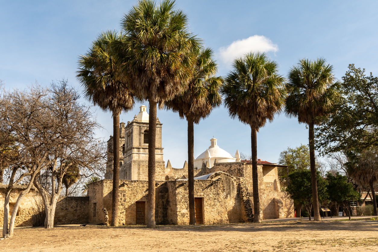 Exterior of the church at Mission Concepción